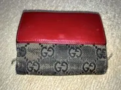 GUCCI 二つ折り財布 レッド/ベージュ