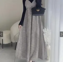 ラメツイードフレアキャミワンピース［sm204］