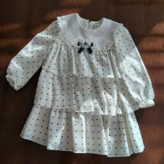 ホワイトドットワンピース 105cm