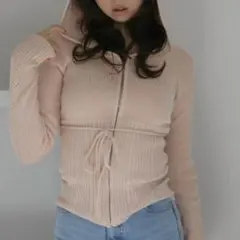 最安値ANDMARY Angel crochet hood tops beige - メルカリ