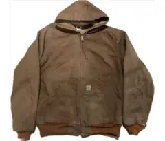 90s 希少オレンジリブ USA製 Carhartt アクティブ ジャケット