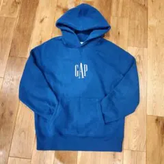 GAP ギャップ パーカー 両面リフレクターロゴ ブルー y2k シティボーイ