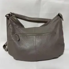 イアパピヨネ レザー ショルダーバッグ　トート　2way グレー　本革