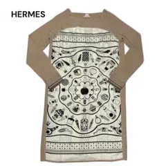 HERMES エルメス ゴルチェ期 香水柄 ツイルレーヌ ドレス ワンピースのサムネイル