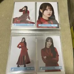 日向坂46 清水理央 生写真 13th ひなた坂 ライブ衣装 赤 4種コンプ