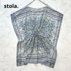 stola. ハンカチタッチ　ポンチョ風トップス　プルオーバー　リボン　日本製のサムネイル