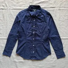 【Lindsay】 リボンタイ 水玉 フリル ブラウス 160