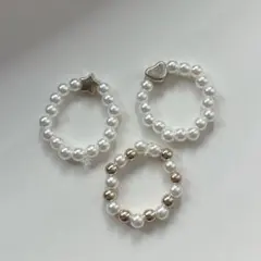 【3点セット】ヴィンテージ風デザイン　アクセサリー　ハンドメイド　リング　指輪
