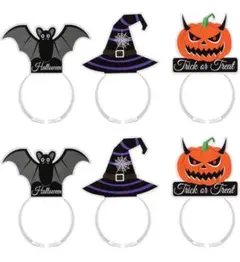 ハロウィン カチューシャ かぼちゃ こうもり 髪飾り 夜光 6点セット