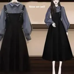 ジャンパースカートとシャツセットアップ パワーネットスリム効果 新品☆未使用品☆