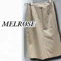 MELROSE メルロ－ズ ひざ丈スカート 毛100％ スリット ジッパ－のサムネイル