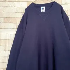 ラッセル USA製 スウェット 無地 刺繍 紺 ネイビー 2XL - メルカリ