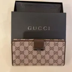 美品 GUCCI 人気定番 GGキャンバス 二つ折り長財布