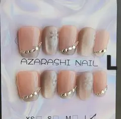 【L-337】マグネットフレンチꕤ︎︎雪の結晶ネイルチップꕤ︎︎Lサイズ