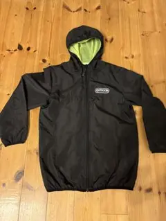 OUTDOOR フード付きナイロンジャケット 黒/緑