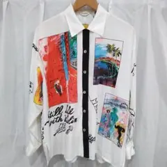 古着*レディース　長袖ポリエステルシャツ