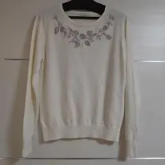 刺繍ニット Mサイズ Techichi アイボリー