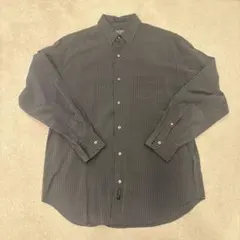 90s DKNY ストライプ 長袖シャツ M グレーのサムネイル