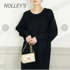 NOLLEY’S パール付き片畦ニットワンピース