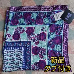 ユニクロ X ANNA SUI コラボ 花柄スカーフ パープル/ブルーのサムネイル