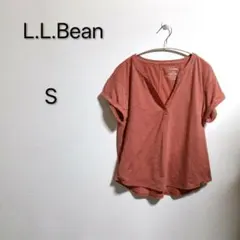 S1563 L.L.Bean スリットネック 半袖カットソー Sサイズのサムネイル