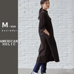 AMERICANHOLIC ポケット付コーディロイシャツワンピース ロング　羽織