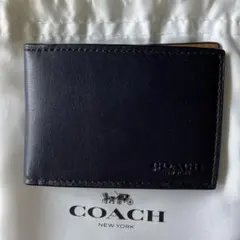 COACH カードケース 黒 茶色