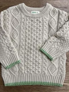 BEAMSmini アイボリー ケーブルニットセーター 90センチ