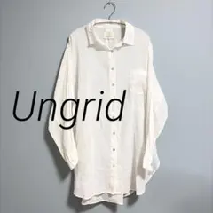 Ungrid 長袖シャツ オーバーサイズ リネン コットン ホワイトのサムネイル