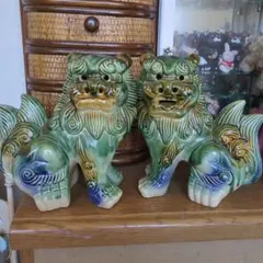 沖縄シーサー・大・中古品 縁起物・昔から魔除けとして屋根や玄関等に置かれていますのサムネイル
