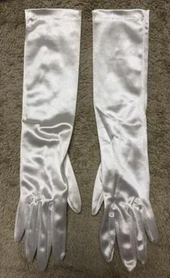 オフホワイトサテンロンググローブ