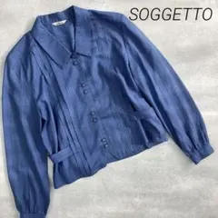 美品❣　ソジェット　ブラウス　シャツ　シアー　ブルー　デニムシャツ　ｓ　小さめ