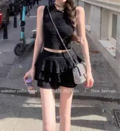 ブラックフリルミニスカートセット