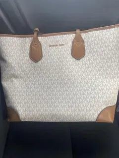 【美品】Michael Kors トートバッグ ホワイト/ブラウン