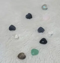 天然石　ハート型セット　10ｍｍ　10個　縦貫通穴　特価 アメジスト/シトリン