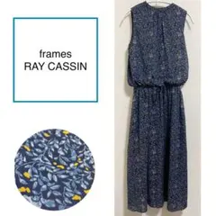 frames RAY CASSIN 花柄ノースリワンピース ネイビー