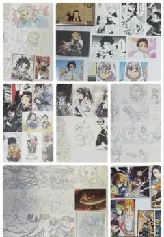 【鬼滅の刃 紙類 大量】ポストカード ブロマイド 色紙 ステッカー