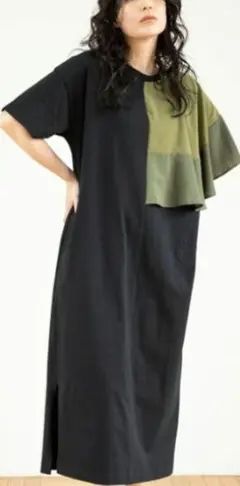オズモーシス　アシンメトリーケープワンピース