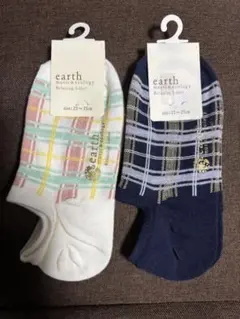earth music&ecology チェック柄ソックス 23-25cm 靴下のサムネイル