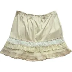 00s 花柄レースフリルスカート フェアリーグランジ森ガール平成ギャル姫y2k白