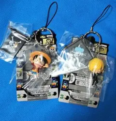 新品 ワンピース 海賊旗&フィギュアストラップ　ONE PIECE キーホルダー