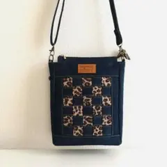 ハンドメイド◦デニムリメイク◦編み込み◦サコッシュ◦ショルダー◦レオパード