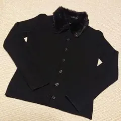 ファー襟付きカーディガン