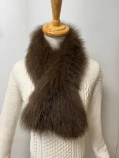 極美品✨桂由美 高級毛皮 フォックス ファー マフラー ショール