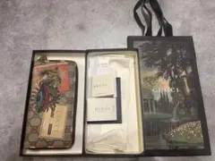 GUCCI 鳥と葉のプリント 長財布 小傷 やや使用感 本体のみ USED品