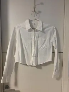 GU ホワイト クロップドシャツ Sサイズ