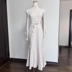 マーキュリーデュオ☆オフホワイト スリットニットワンピース