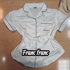 Francfranc サテンパジャマシャツ ホワイト