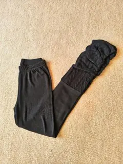 LALACUB ブラック 裾ケーブル編み スパッツ