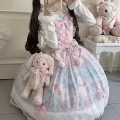 ロリータ ジャンスカ 甘ロリ 水色 ピンク ワンピース 海外 ドレス